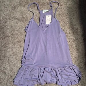 Boutique strappy lavender top; size large, NWT